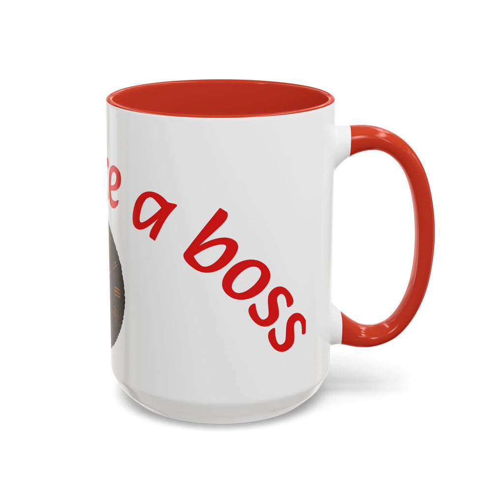 Boss Vibes Accent Coffee Mug — 'Coffee like a boss' Motivational Office Mug (11/15oz)