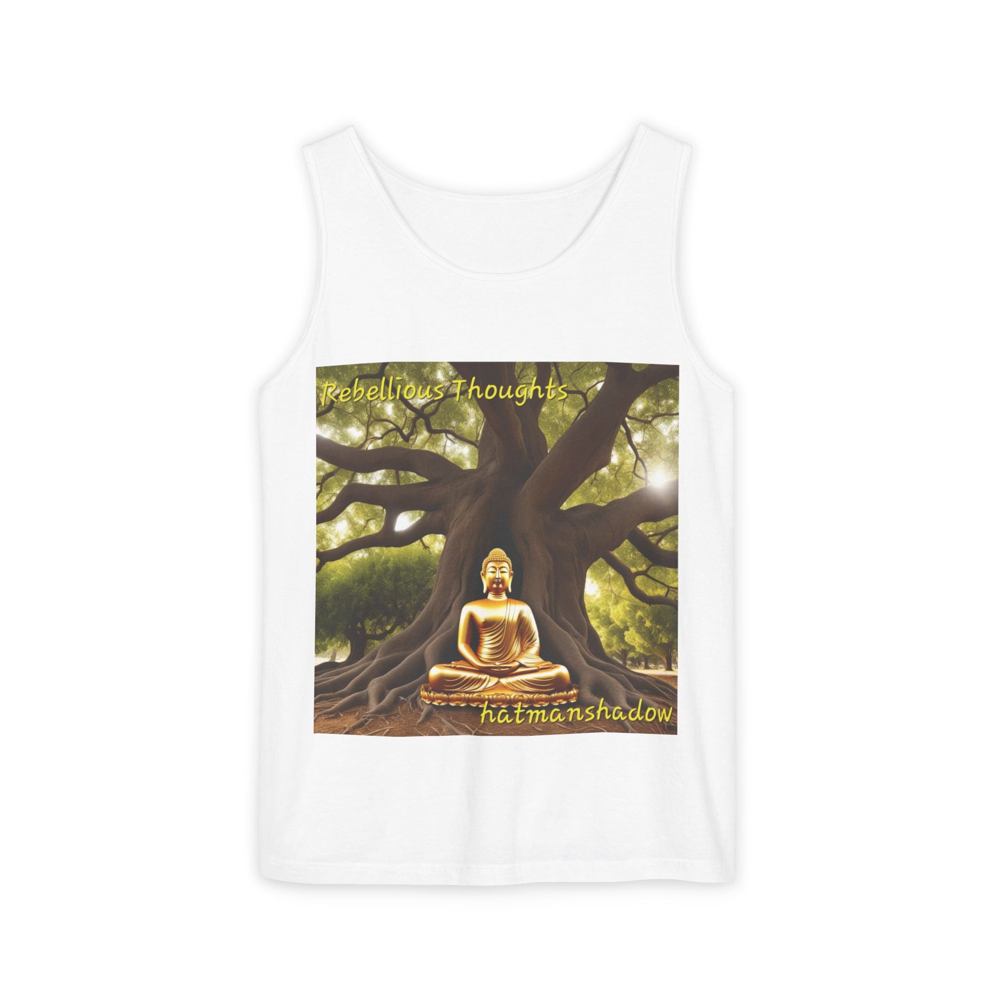 Buddha Under Bodhi Tree Tank Top — 'Be Hellow & Thoughtful' Spiritual Meditation Tee