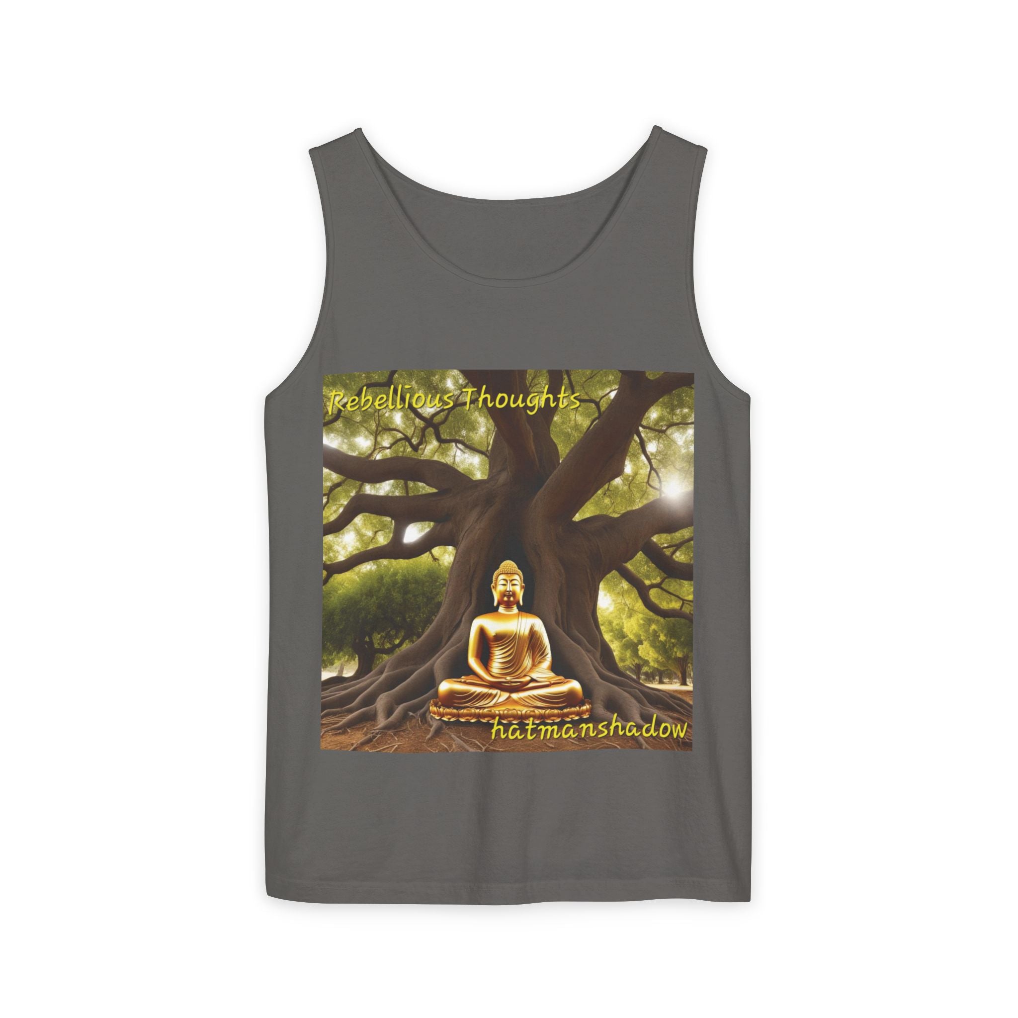 Buddha Under Bodhi Tree Tank Top — 'Be Hellow & Thoughtful' Spiritual Meditation Tee