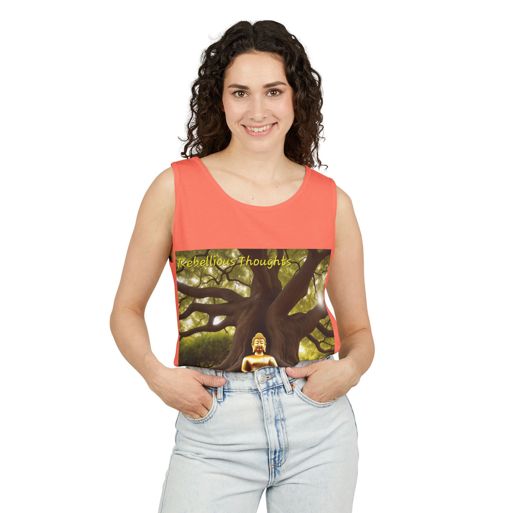 Buddha Under Bodhi Tree Tank Top — 'Be Hellow & Thoughtful' Spiritual Meditation Tee
