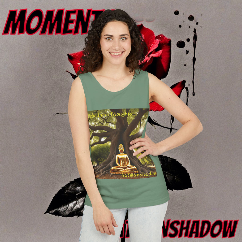 Buddha Under Bodhi Tree Tank Top — 'Be Hellow & Thoughtful' Spiritual Meditation Tee