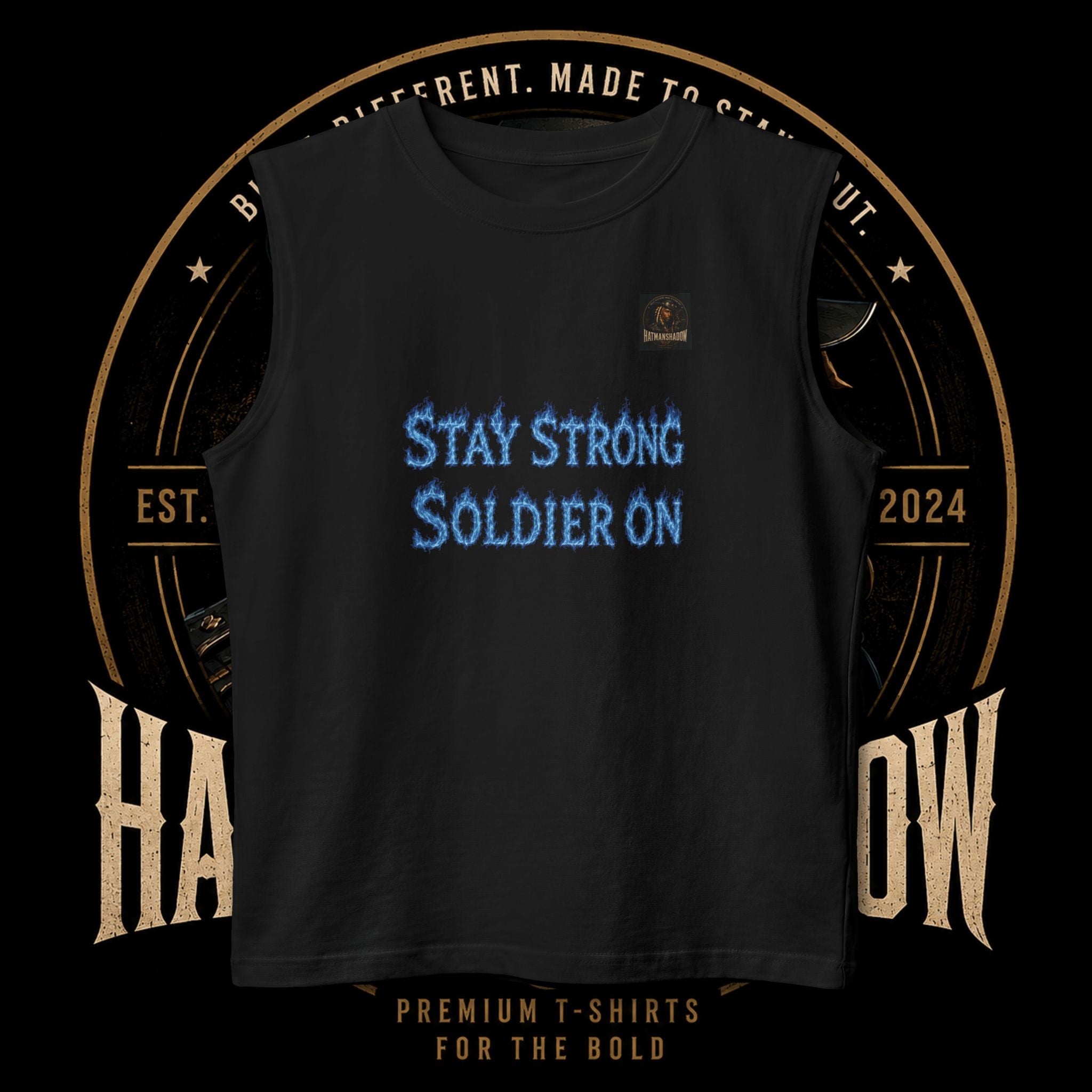 Stay Strong Soldier On Muscle Tank — Military Support Motivational Tank Top