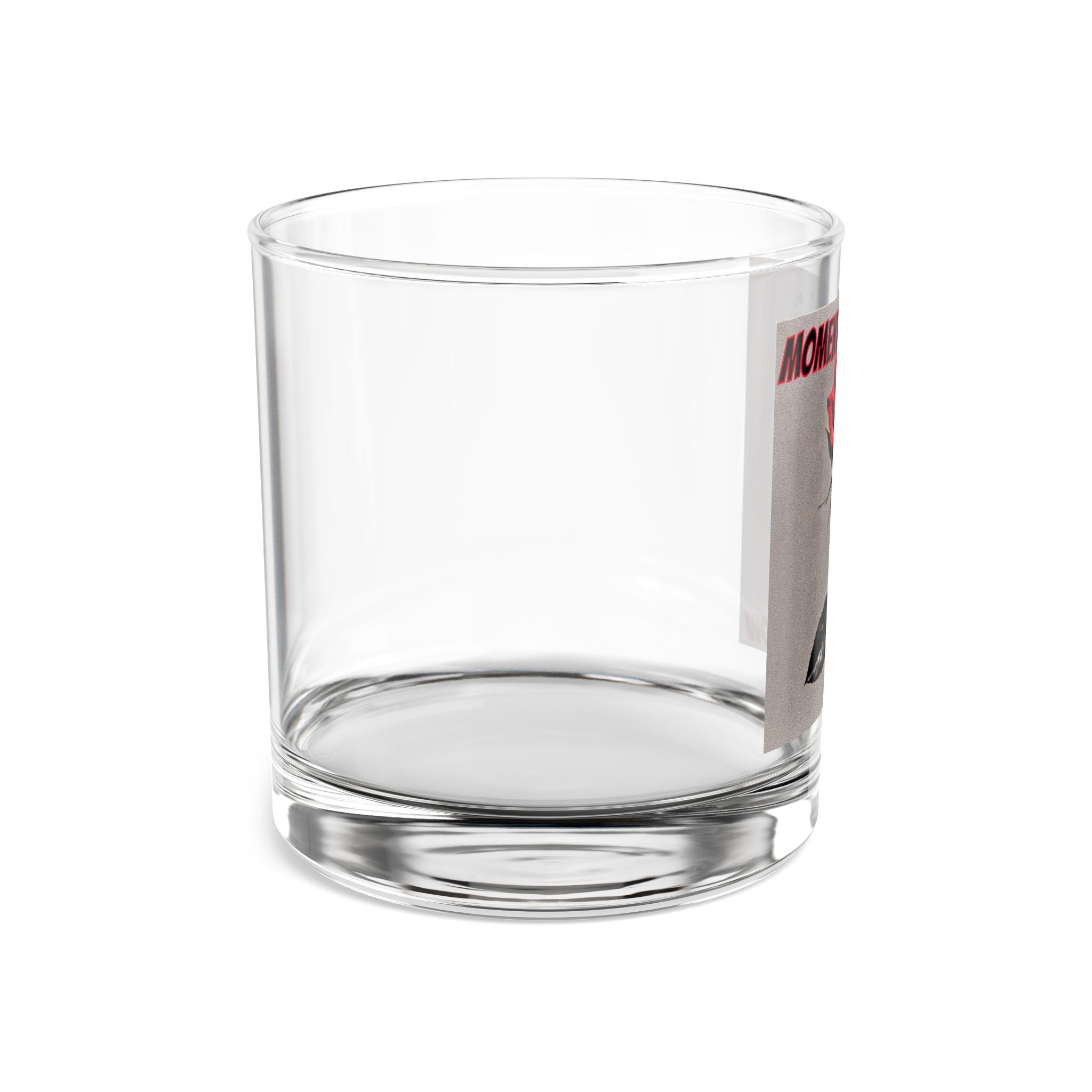 Moments Red Rose Rocks Glass — 10oz Whiskey Tumbler with 'MOMENTS' Design