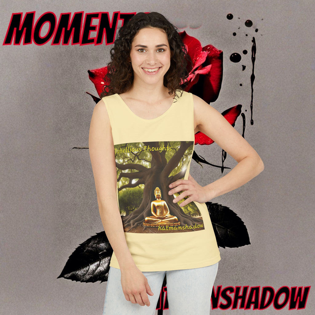 Buddha Under Bodhi Tree Tank Top — 'Be Hellow & Thoughtful' Spiritual Meditation Tee