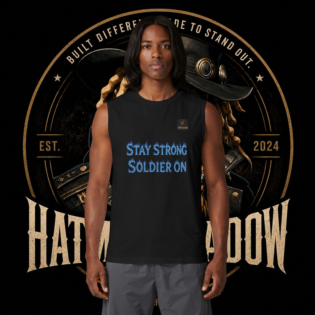 Stay Strong Soldier On Muscle Tank — Military Support Motivational Tank Top