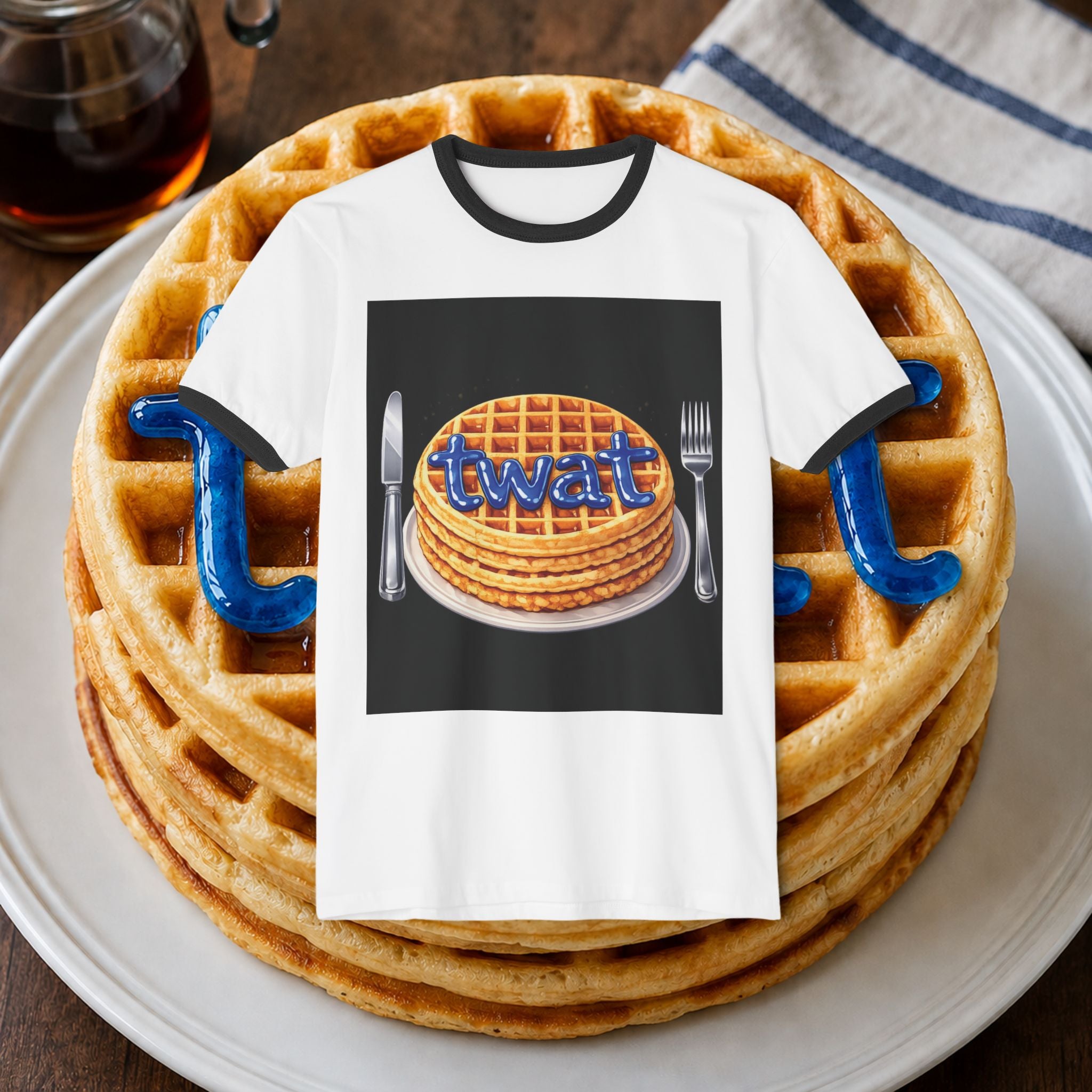 Twat Waffle Graphic Ringer T-Shirt