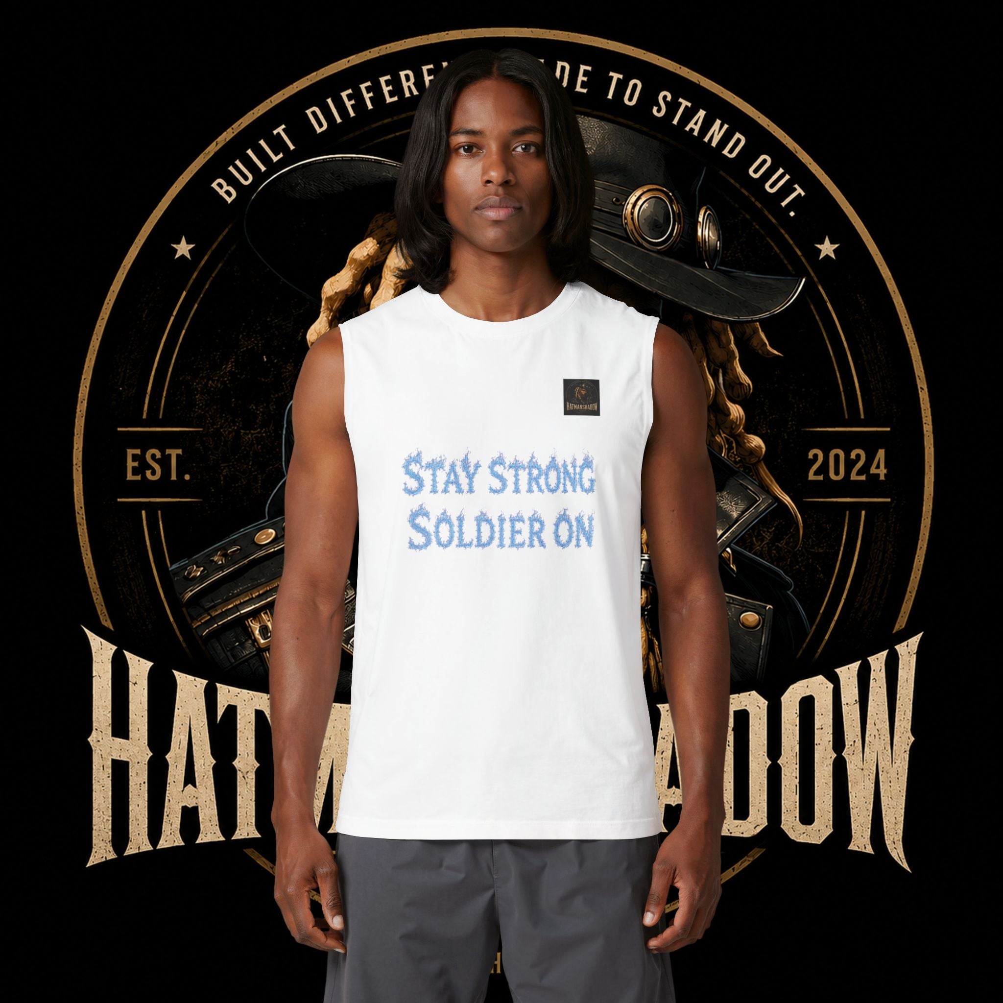 Stay Strong Soldier On Muscle Tank — Military Support Motivational Tank Top