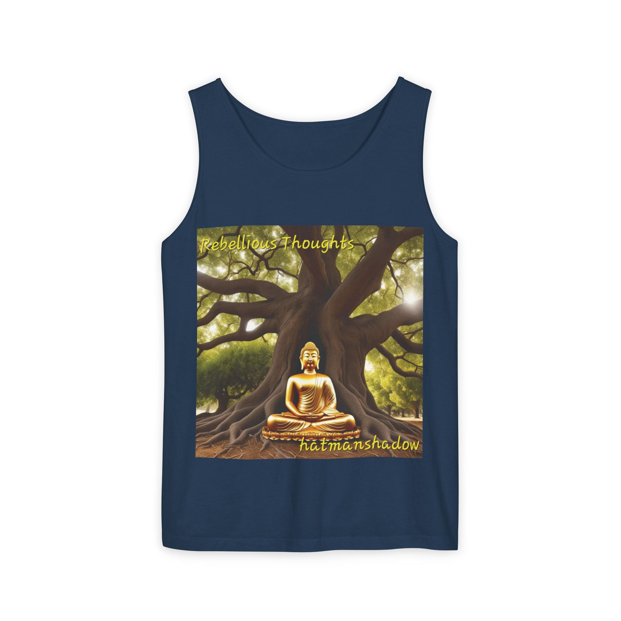 Buddha Under Bodhi Tree Tank Top — 'Be Hellow & Thoughtful' Spiritual Meditation Tee