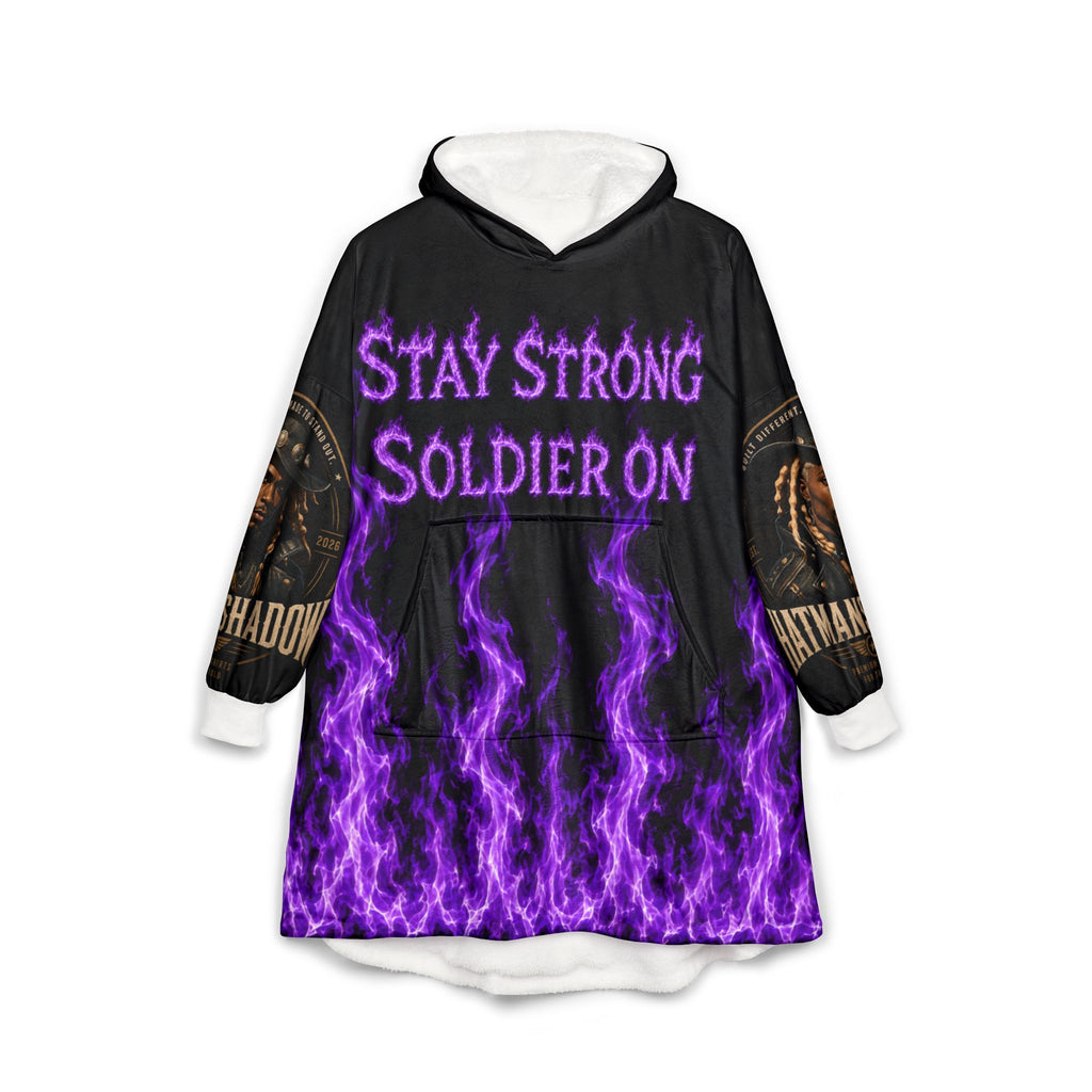 Hooded Blanket — "Stay Strong Soldier On" Purple Flame Tribute