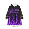 Hooded Blanket — "Stay Strong Soldier On" Purple Flame Tribute