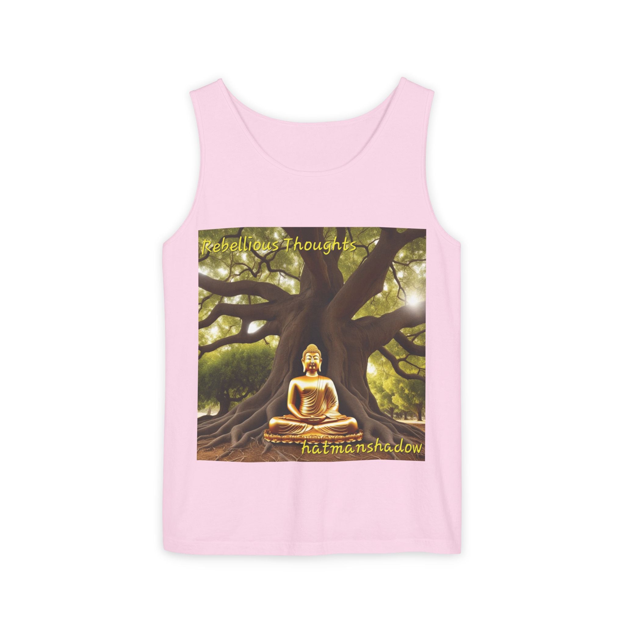 Buddha Under Bodhi Tree Tank Top — 'Be Hellow & Thoughtful' Spiritual Meditation Tee