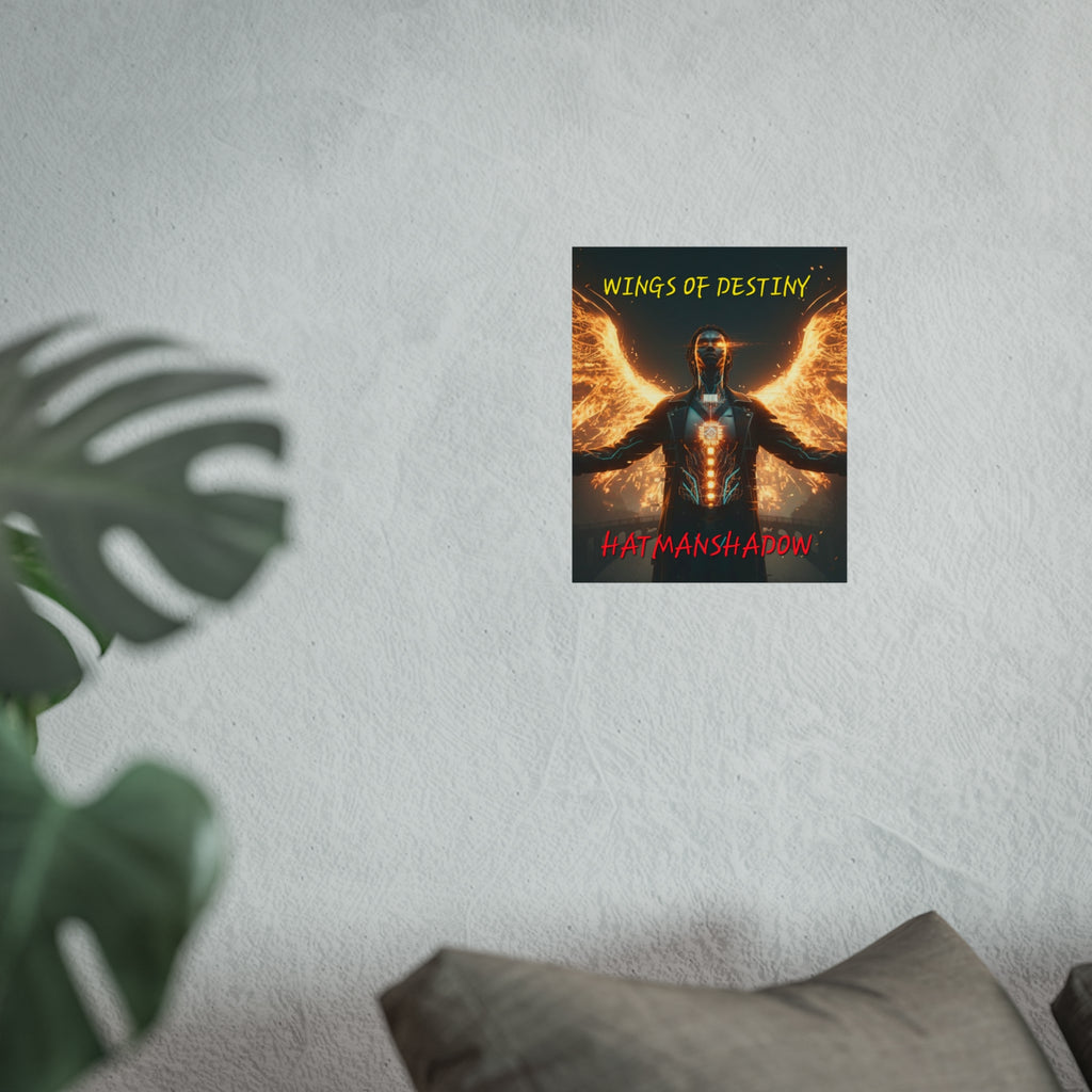 Fine Art Poster — "Wings of Destiny" Cyberpunk Angel Wall Art