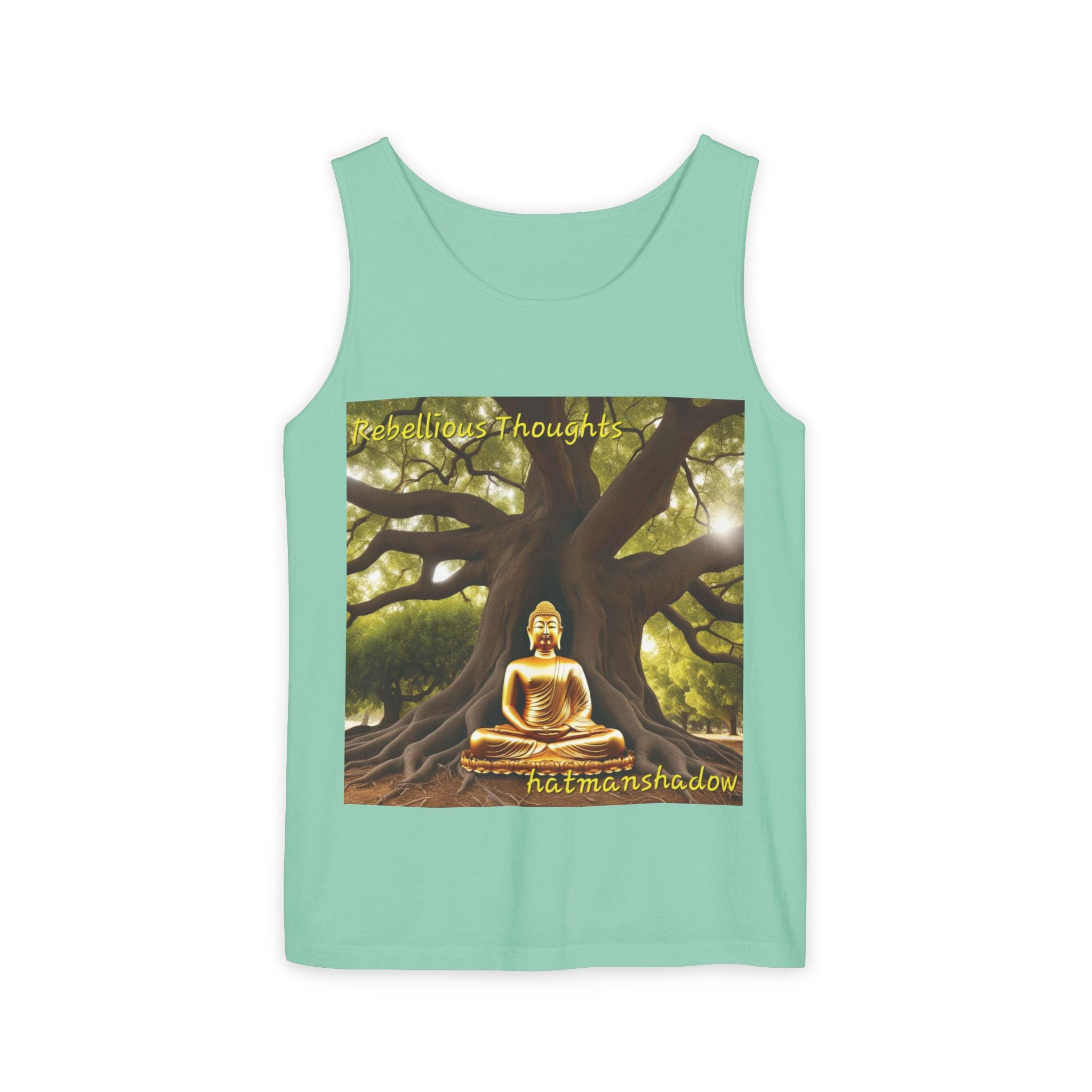 Buddha Under Bodhi Tree Tank Top — 'Be Hellow & Thoughtful' Spiritual Meditation Tee