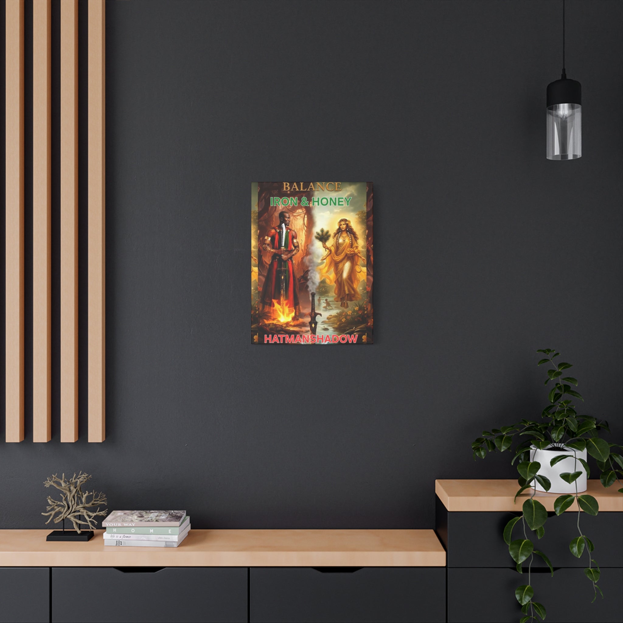 Mythic Deities Matte Stretched Canvas Art — Warrior and Goddess Orisha Wall Decor