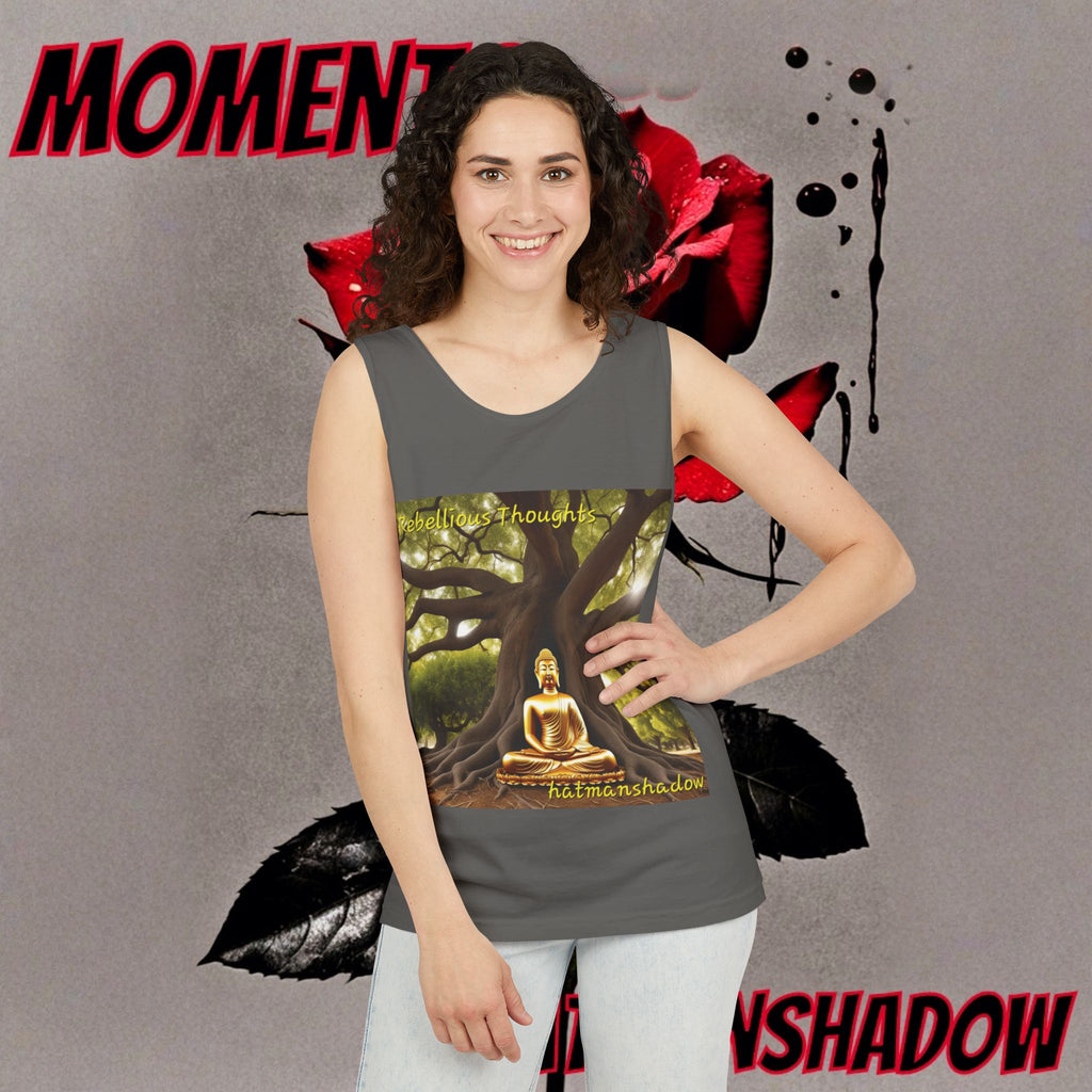 Buddha Under Bodhi Tree Tank Top — 'Be Hellow & Thoughtful' Spiritual Meditation Tee