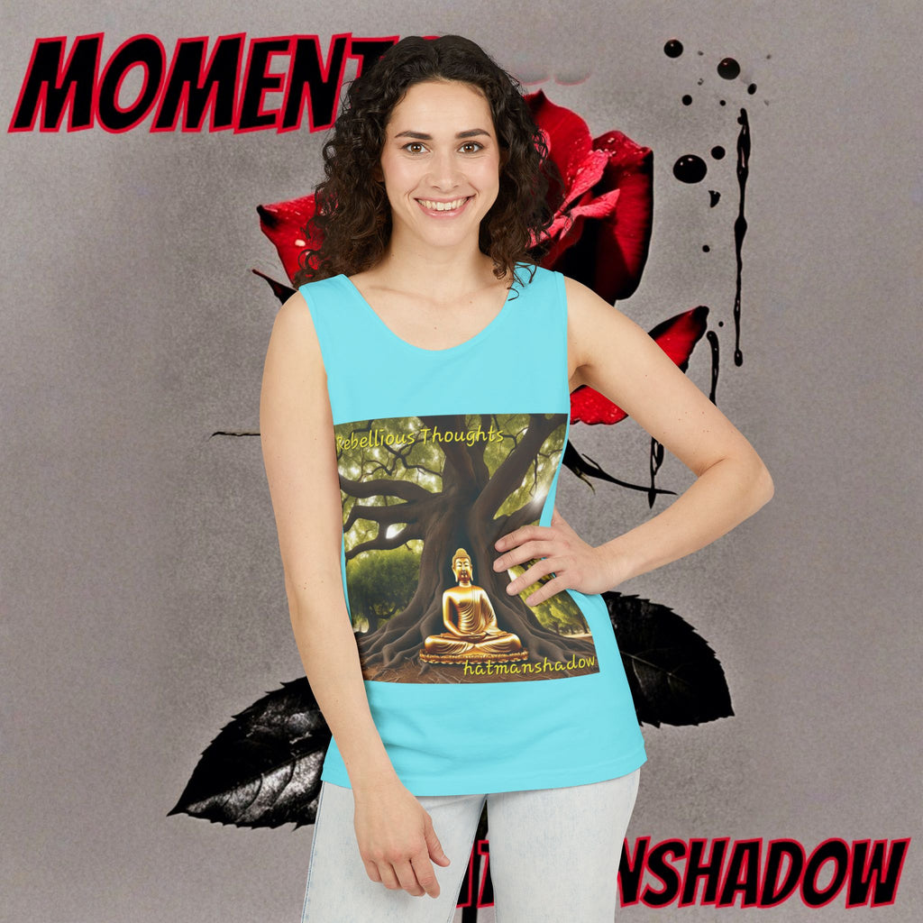 Buddha Under Bodhi Tree Tank Top — 'Be Hellow & Thoughtful' Spiritual Meditation Tee