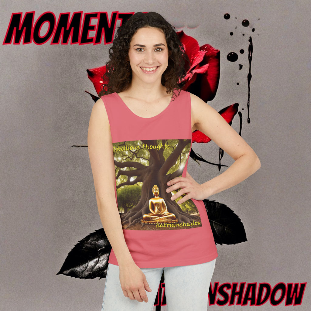 Buddha Under Bodhi Tree Tank Top — 'Be Hellow & Thoughtful' Spiritual Meditation Tee