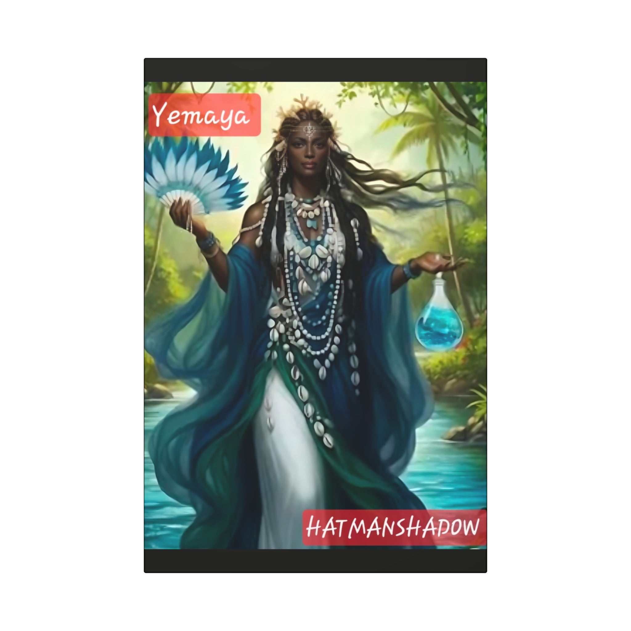 Yemaya Canvas Art Print — Afrocentric Goddess Wall Decor (1.6" Wrap)