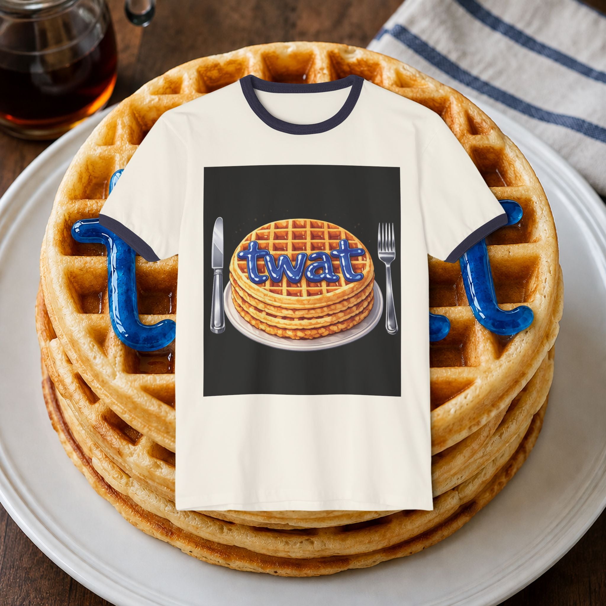 Twat Waffle Graphic Ringer T-Shirt