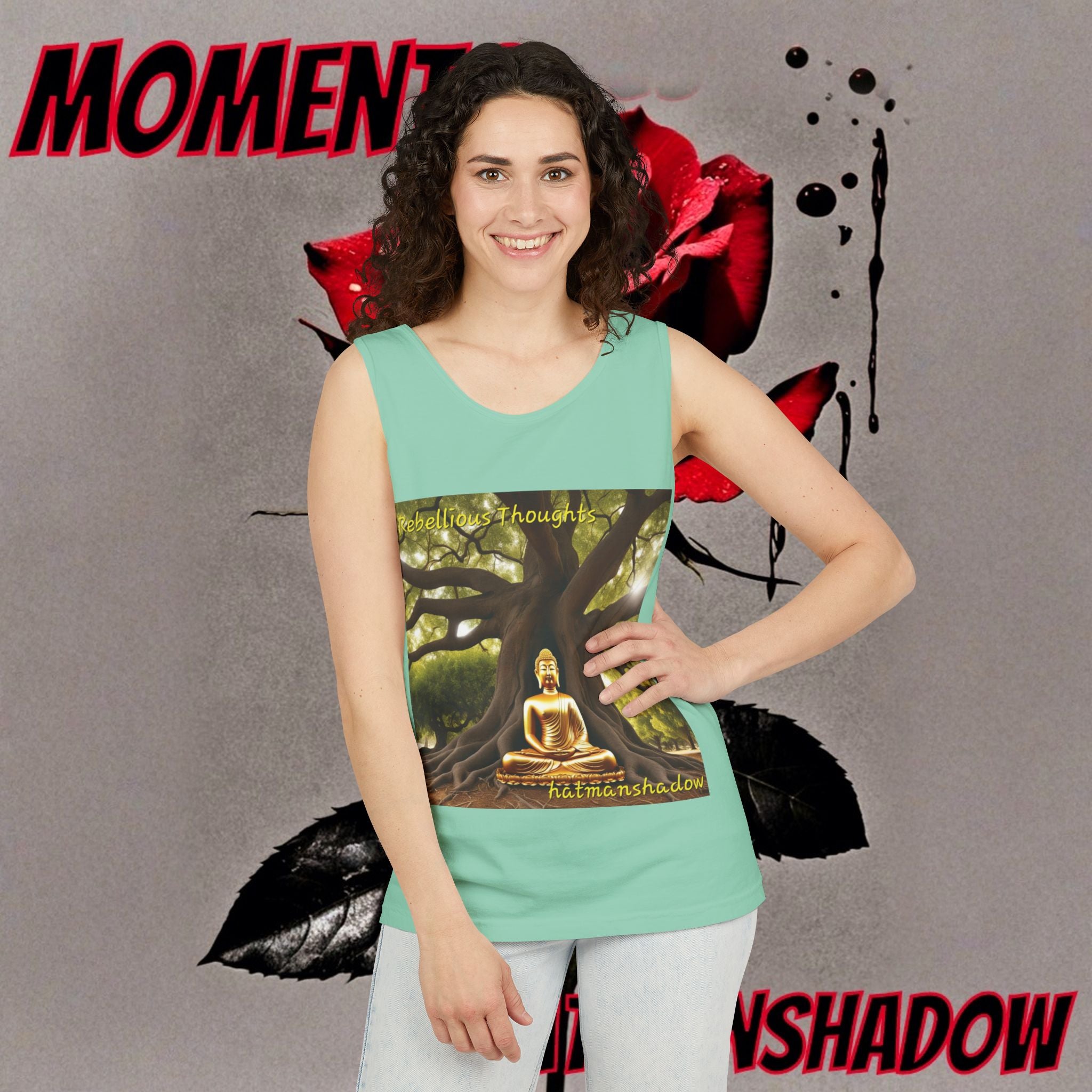 Buddha Under Bodhi Tree Tank Top — 'Be Hellow & Thoughtful' Spiritual Meditation Tee