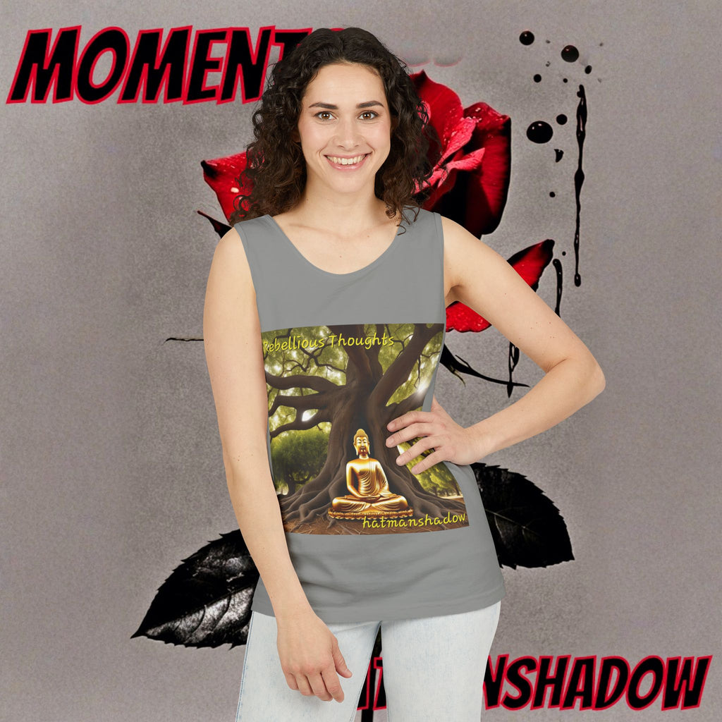 Buddha Under Bodhi Tree Tank Top — 'Be Hellow & Thoughtful' Spiritual Meditation Tee