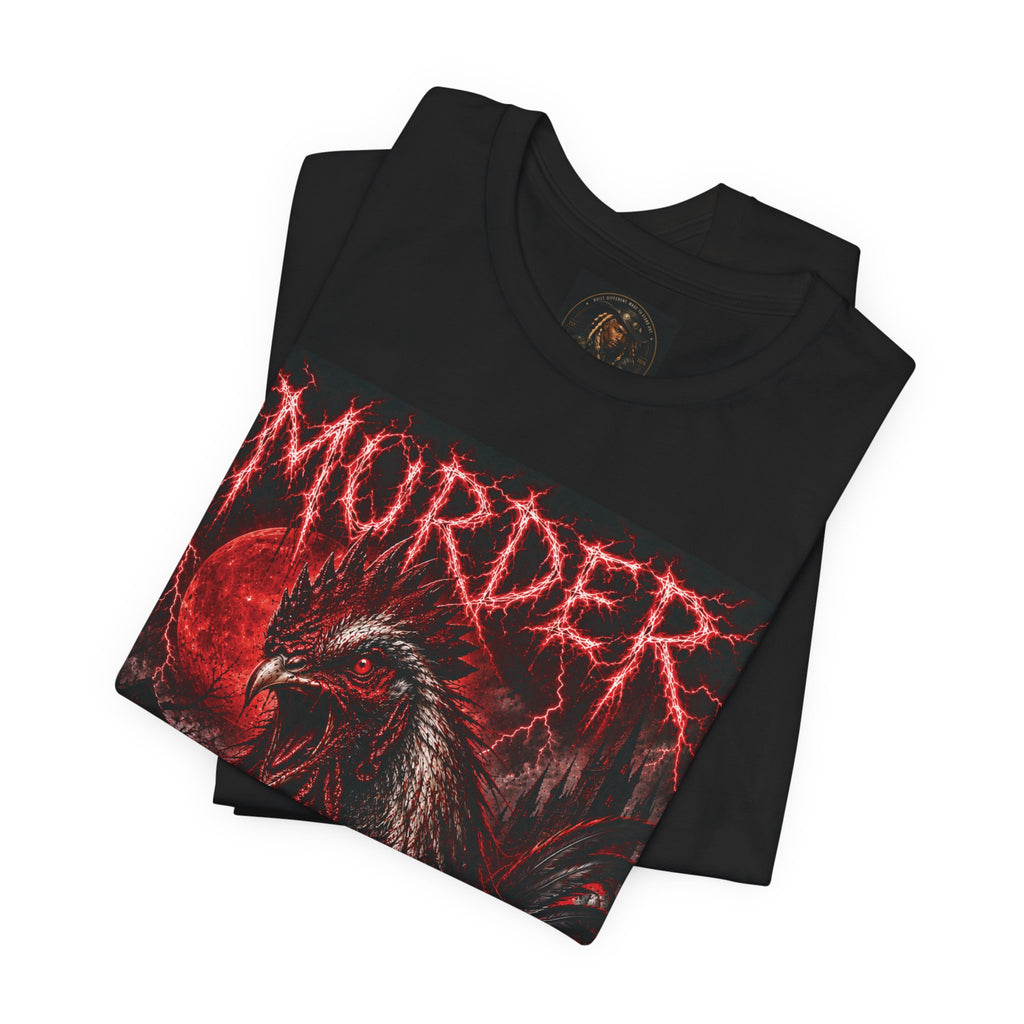 Death Rooster T-Shirt — "Murder Death Rooster" Dark Metal Graphic Tee