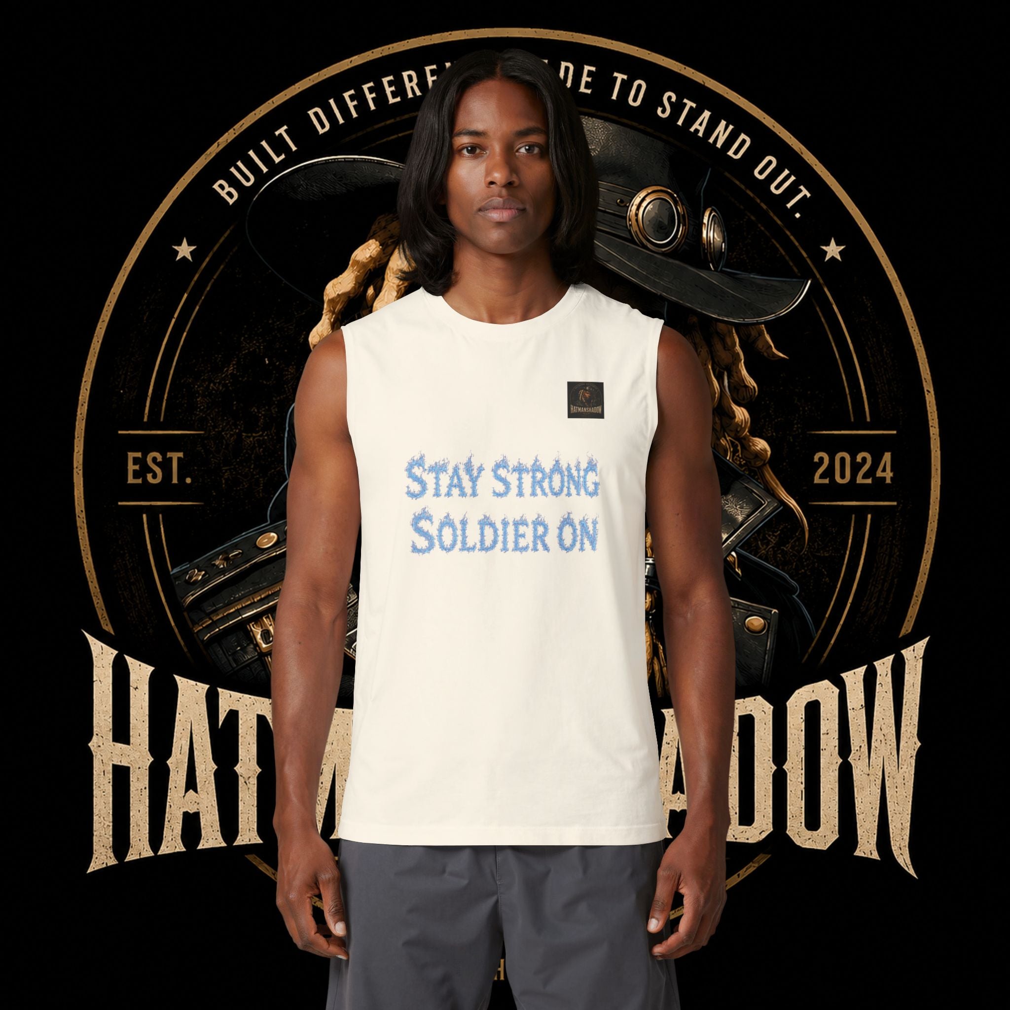 Stay Strong Soldier On Muscle Tank — Military Support Motivational Tank Top