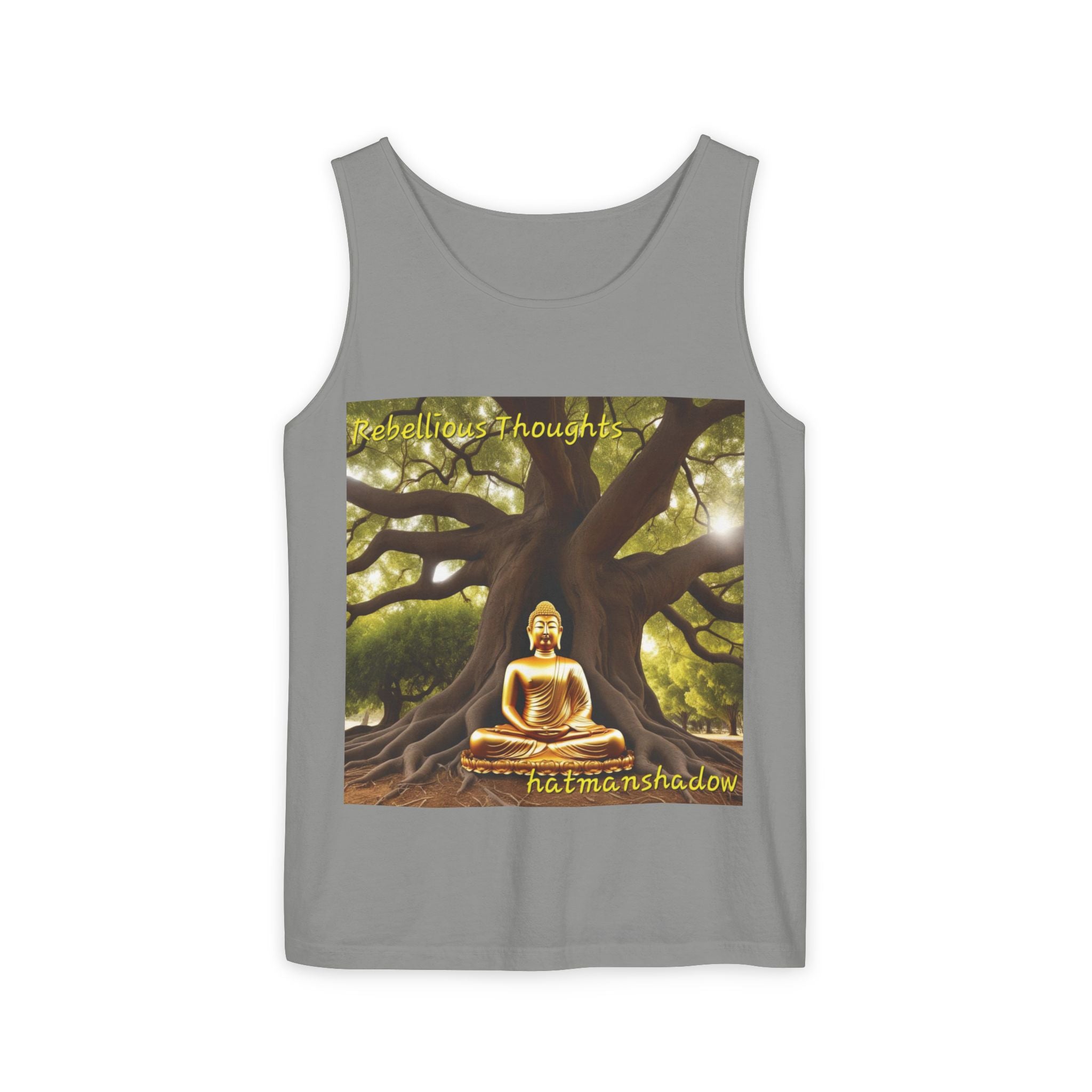 Buddha Under Bodhi Tree Tank Top — 'Be Hellow & Thoughtful' Spiritual Meditation Tee