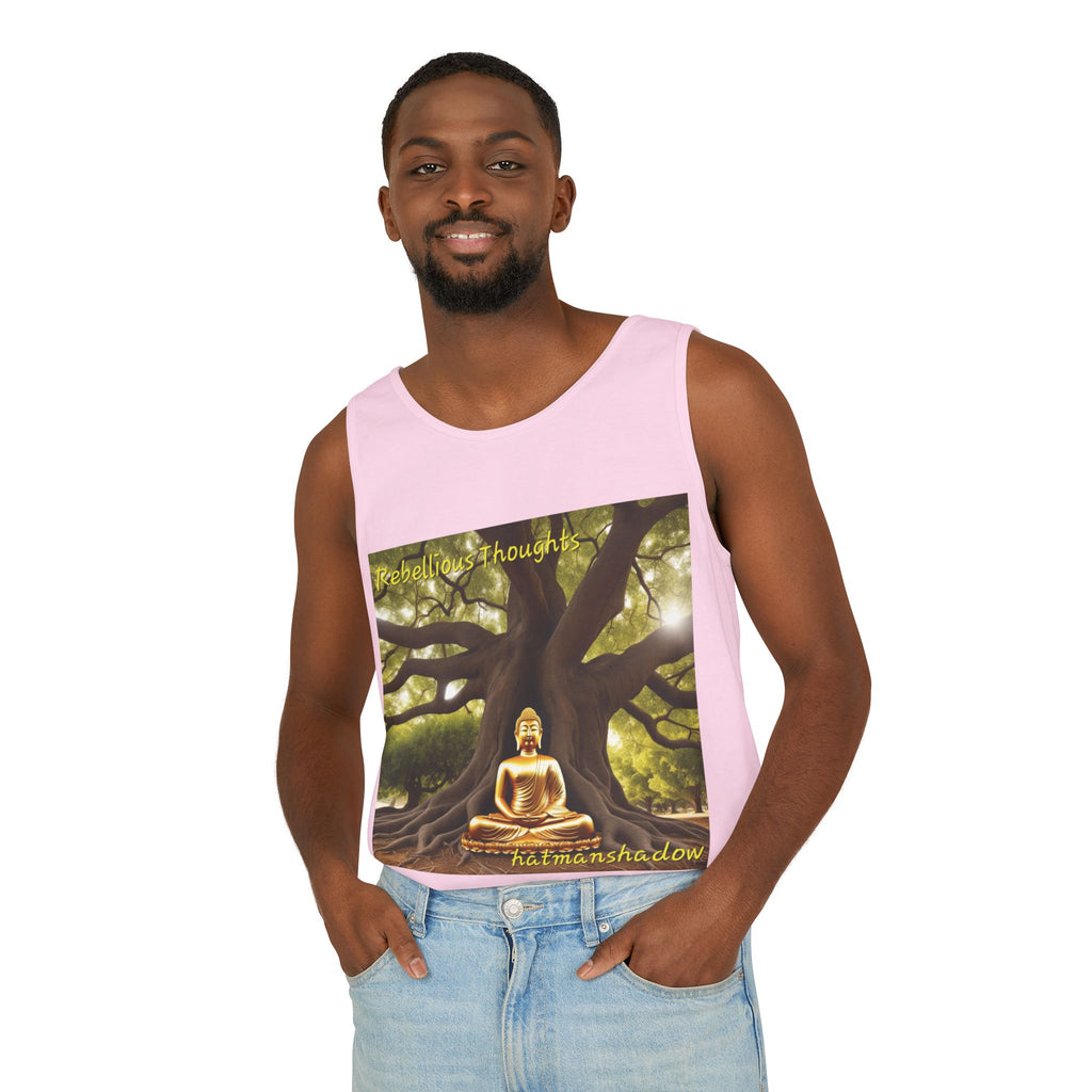 Buddha Under Bodhi Tree Tank Top — 'Be Hellow & Thoughtful' Spiritual Meditation Tee