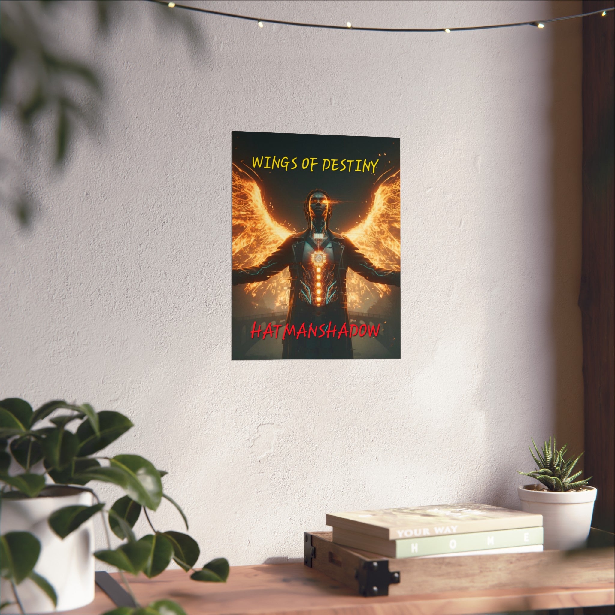Fine Art Poster — "Wings of Destiny" Cyberpunk Angel Wall Art