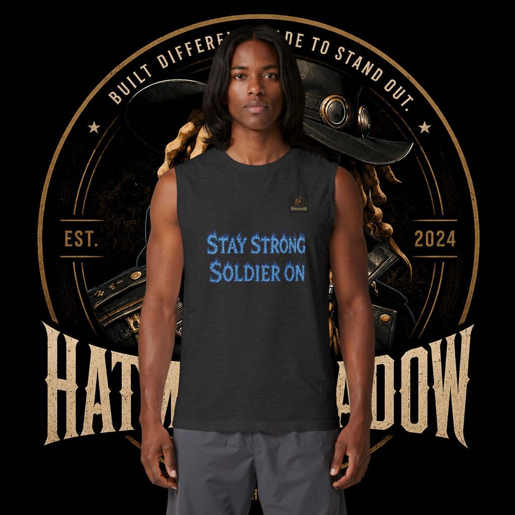 Stay Strong Soldier On Muscle Tank — Military Support Motivational Tank Top