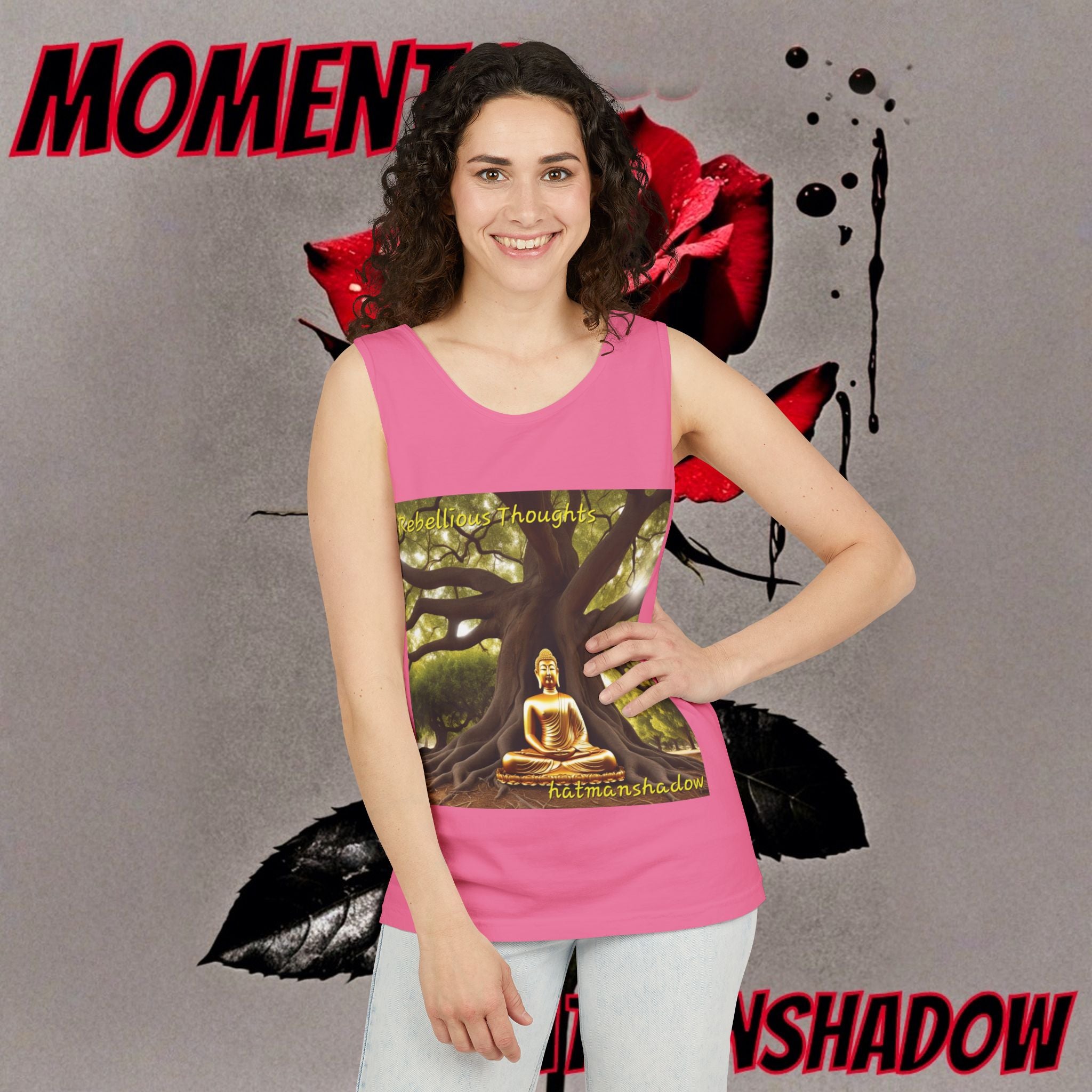 Buddha Under Bodhi Tree Tank Top — 'Be Hellow & Thoughtful' Spiritual Meditation Tee
