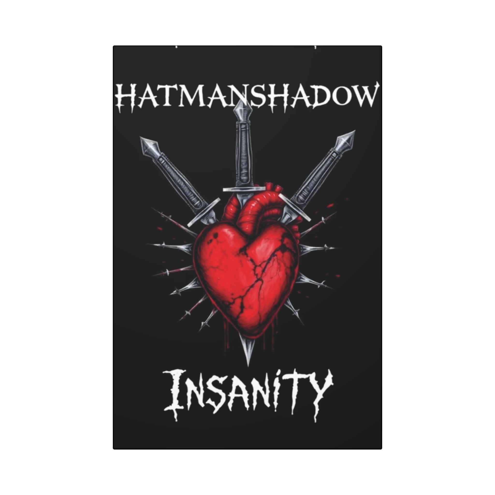 Insanity Band Canvas Art Wrap – Heart & Daggers Wall Art