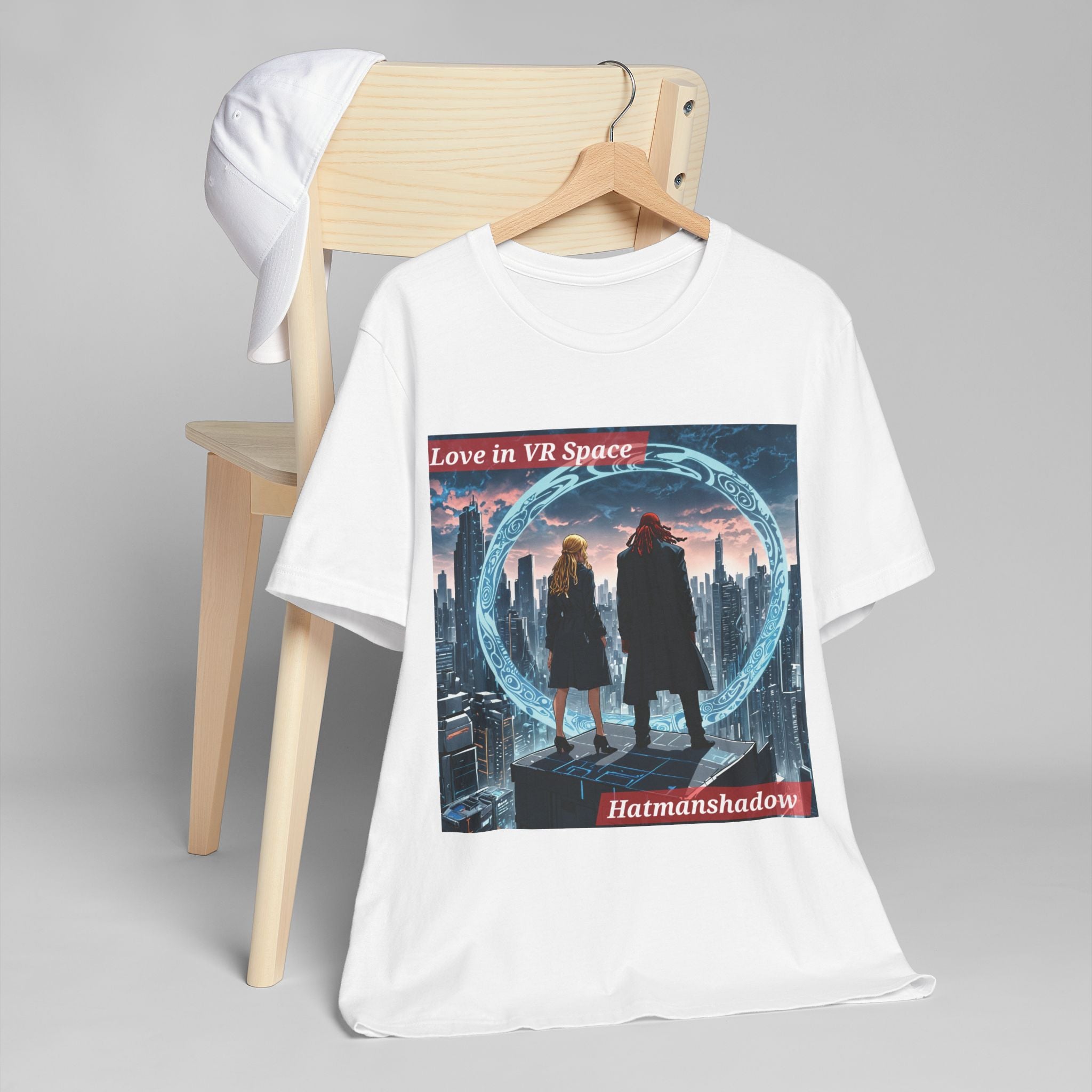 VR Love Graphic T-Shirt — "Love in VR Space" Sci‑Fi Couple Tee