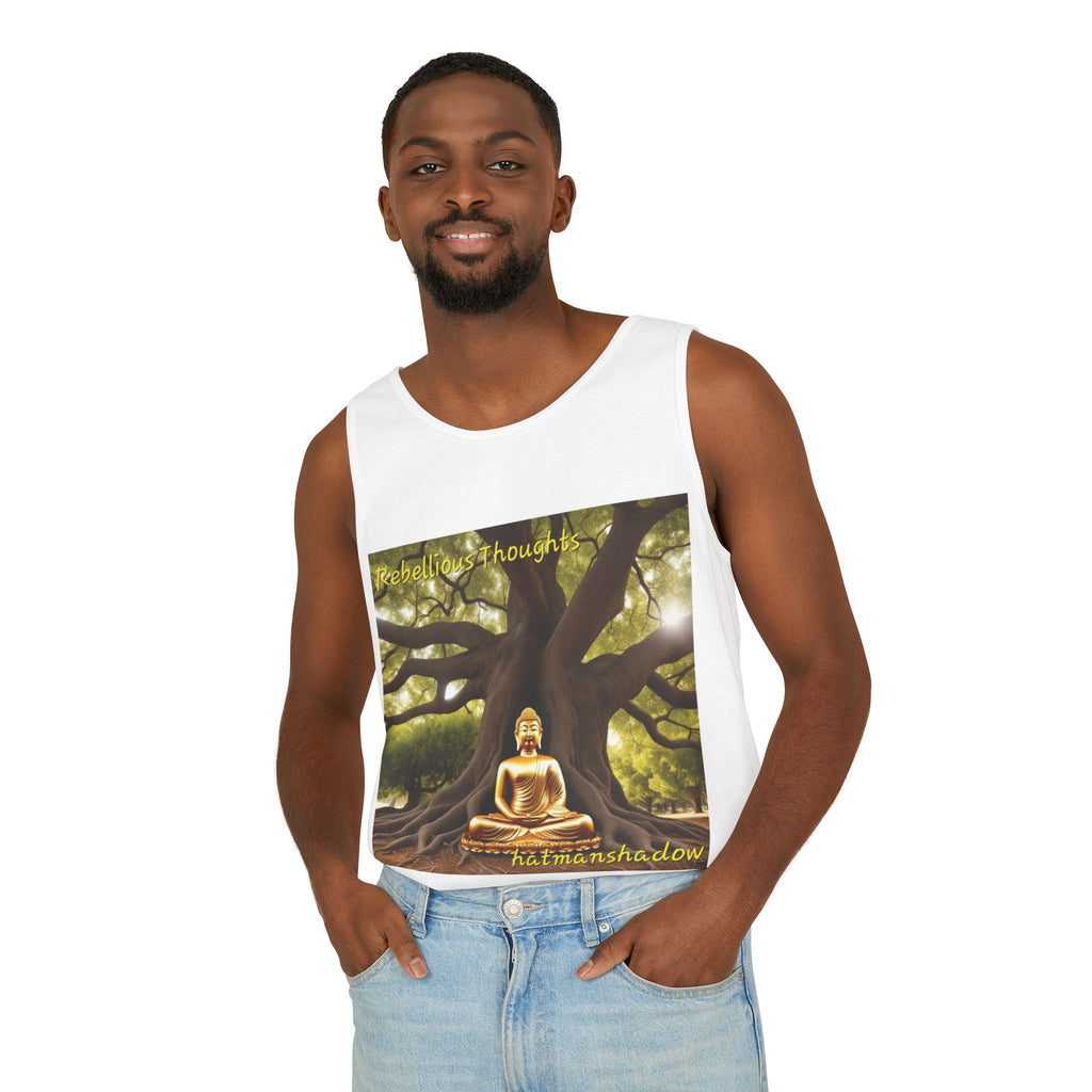Buddha Under Bodhi Tree Tank Top — 'Be Hellow & Thoughtful' Spiritual Meditation Tee