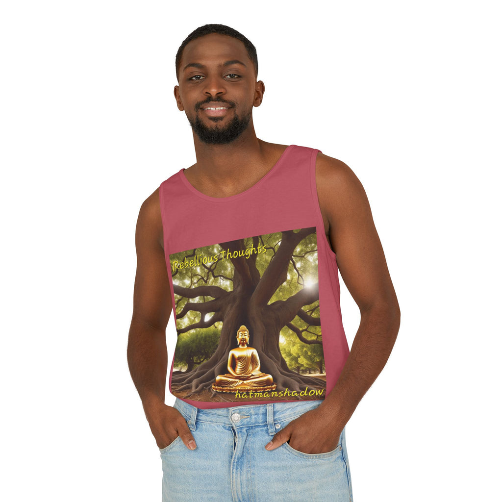 Buddha Under Bodhi Tree Tank Top — 'Be Hellow & Thoughtful' Spiritual Meditation Tee