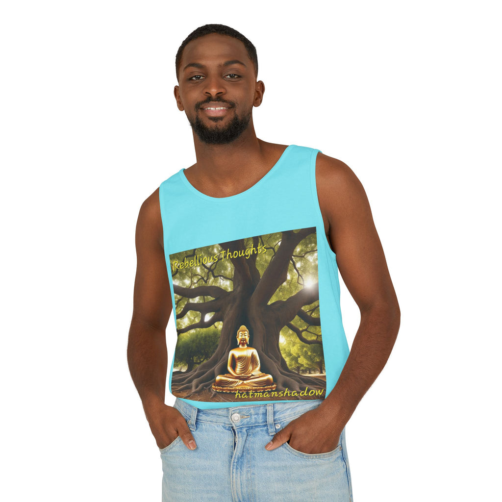 Buddha Under Bodhi Tree Tank Top — 'Be Hellow & Thoughtful' Spiritual Meditation Tee