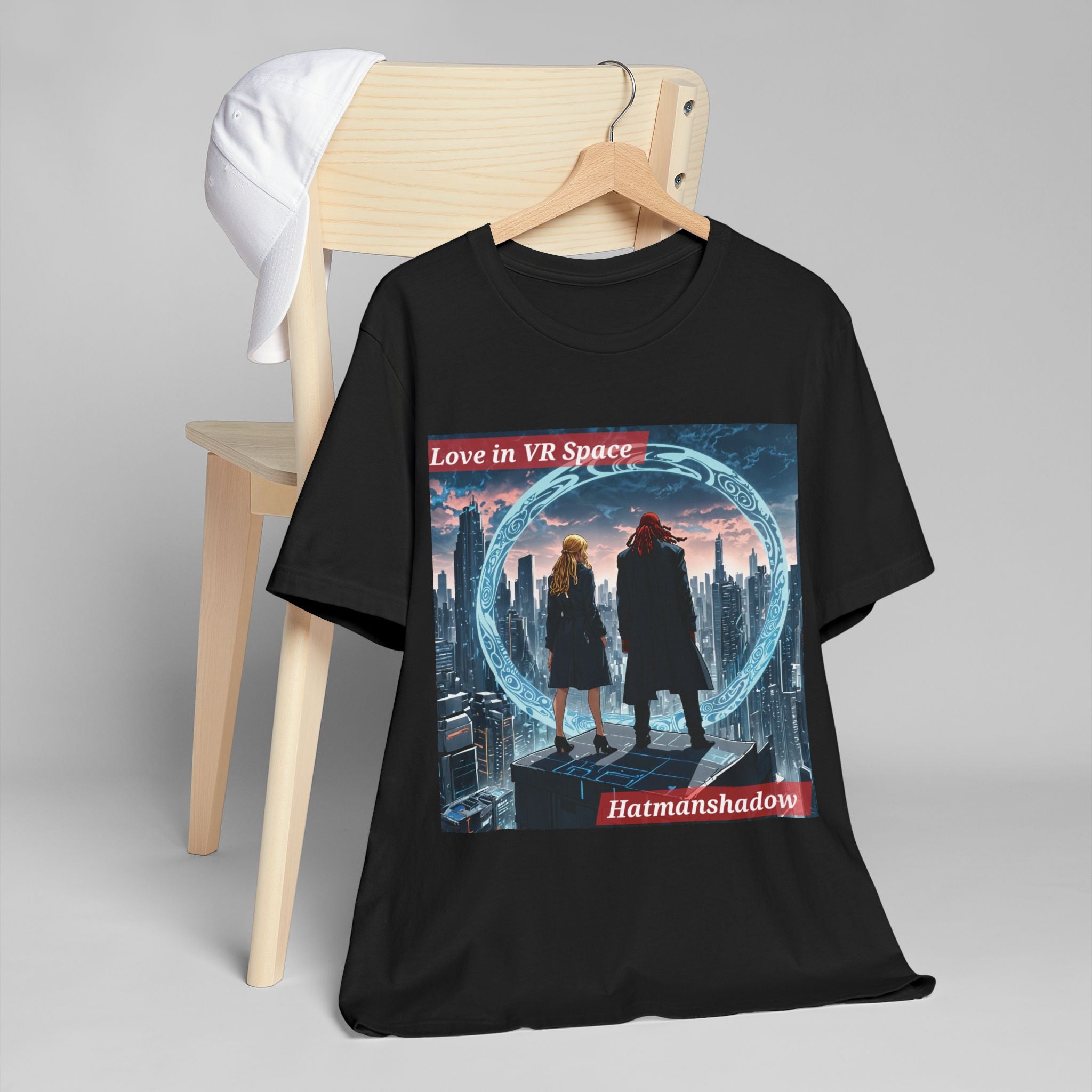 VR Love Graphic T-Shirt — "Love in VR Space" Sci‑Fi Couple Tee